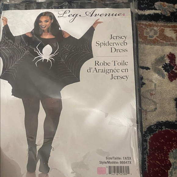 Leg Avenue Jersey Spiderweb Dress – Size 1X/2X – New in Package - Picture 2 of 3